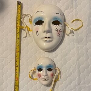 White and Blue Decorative Wall Masks